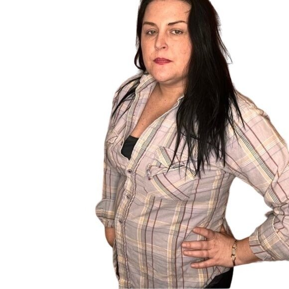 Vintage Sutter Creek Levis Strauss co flannel plaid shirt size M - Picture 3 of 9